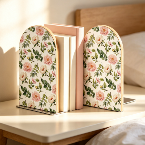 Modern Minimalist Wooden Bookends – Desk & Shelf Decor (Set of 1 Pair)