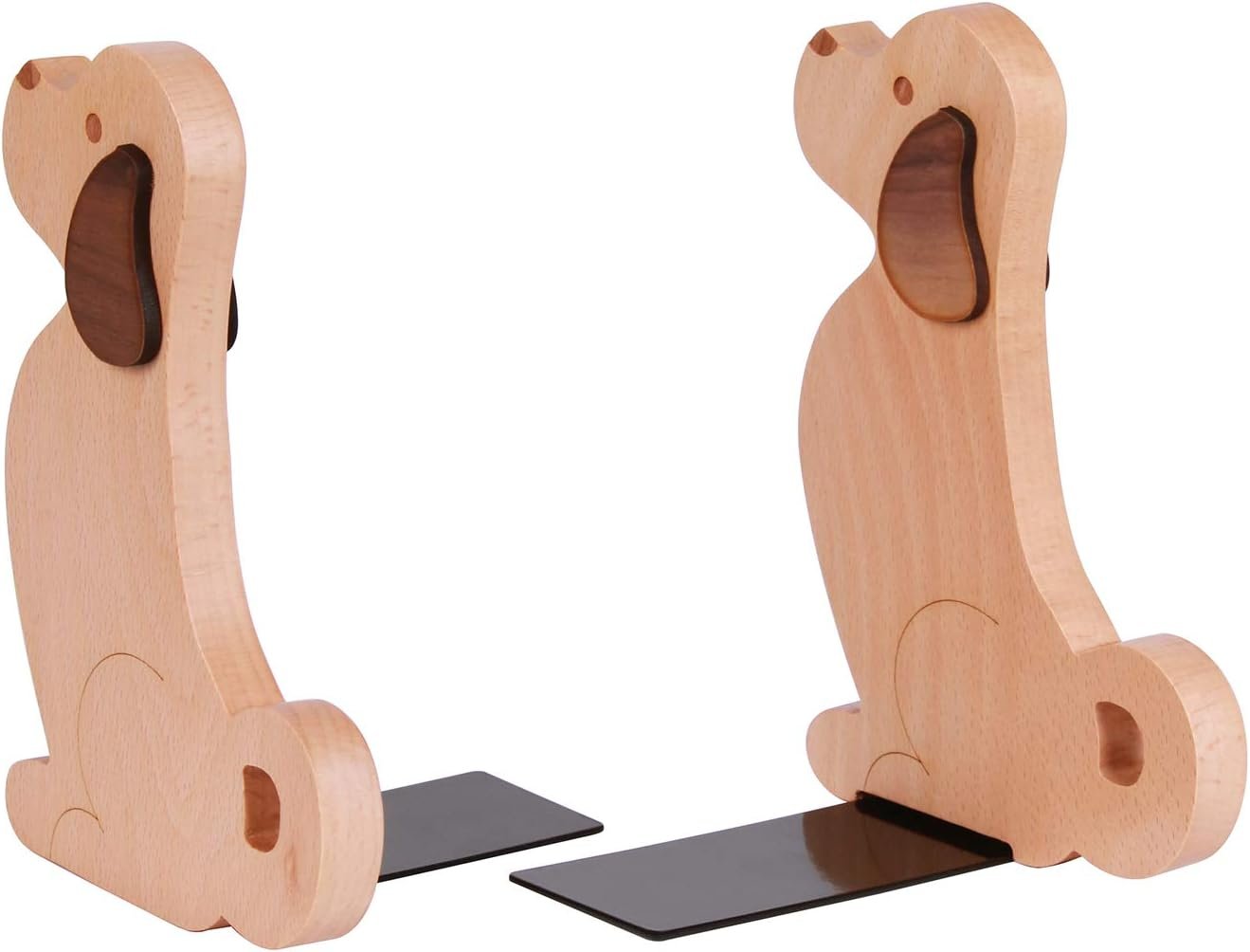 Puppy-Shaped Wooden Bookends – Cute Decor (Set of 2)