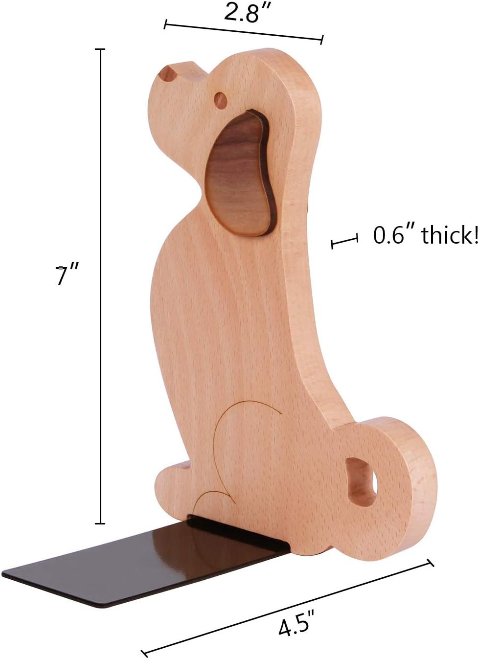 Puppy-Shaped Wooden Bookends – Cute Decor (Set of 2) - Image 2