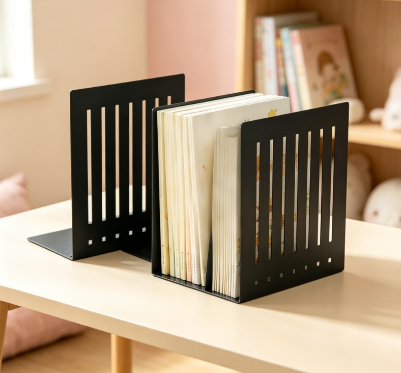 Thickened Metal Scratch-Resistant Bookends with Anti-Slip Base (1 Pair)