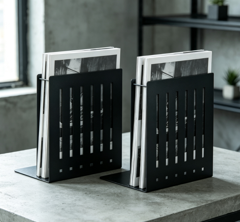Thickened Metal Scratch-Resistant Bookends with Anti-Slip Base (1 Pair) - Image 2