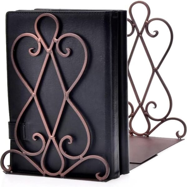 Vintage-Style Metal Bookends – Non-Slip Design – Farmhouse Style – Set of 2