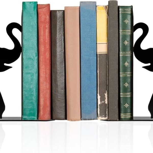 Elephant-Shaped Metal Bookends – Cute Animal Style – Pair