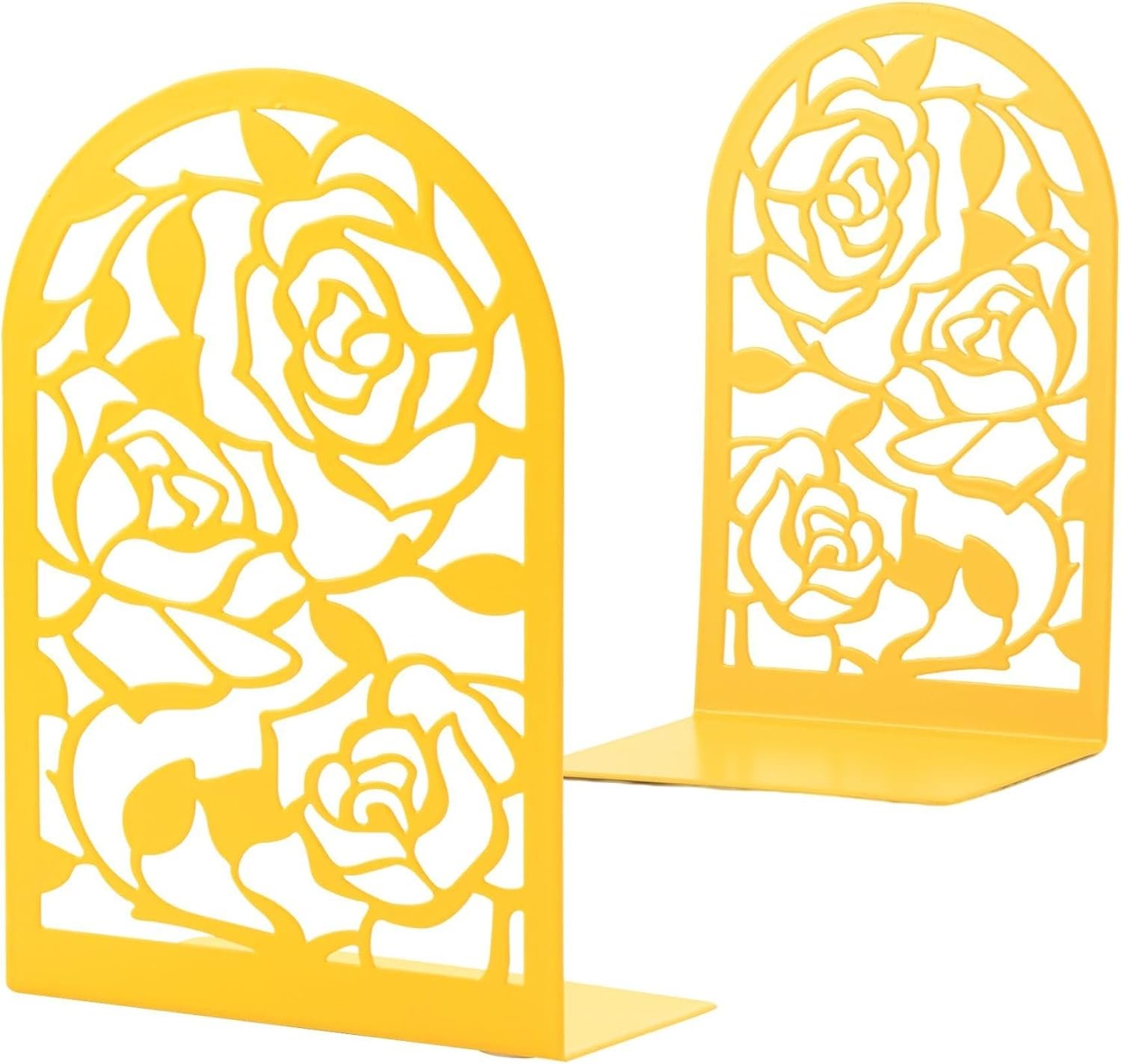 Rose Gold Metal Bookends – Elegant Design – 17.8cm Height – Pair