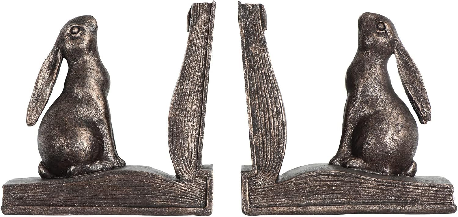 Rabbit-Shaped Metal Bookends – Cute Decor – Set of 2